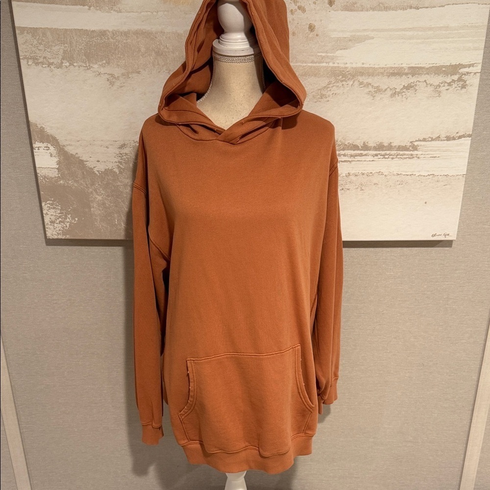 AERIE Rust Orange Hoodie with Front kangaroo Pocket Size Large